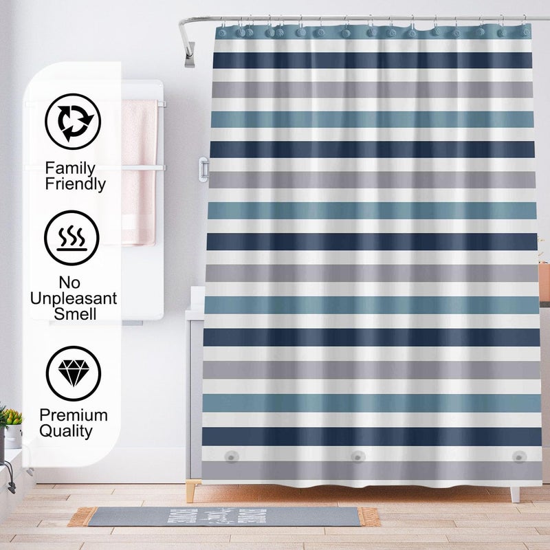 TIKABC Shower Curtain Liner, 4G PEVA Shower Liner, Plastic Waterproof Shower Curtains, 72x72 inch with Grommet Holes 3 Magnetic Weights - Image 5